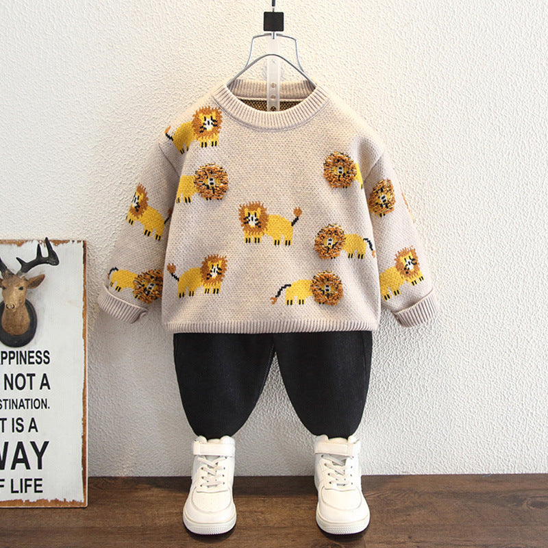 Boys Autumn Winter Knit Sweater Pullover Top