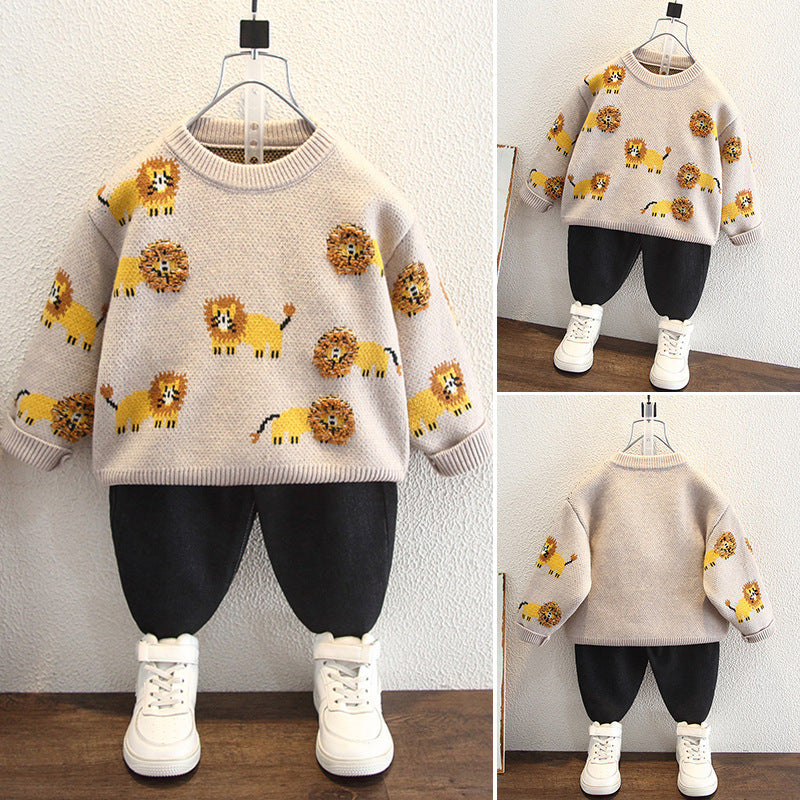 Boys Autumn Winter Knit Sweater Pullover Top