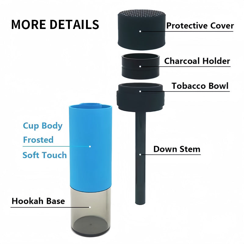 Portable smoking pipes, ceramic dry-burning hookah bowls, glass bowls, tobacco pipes, travel shisha pipe accessories