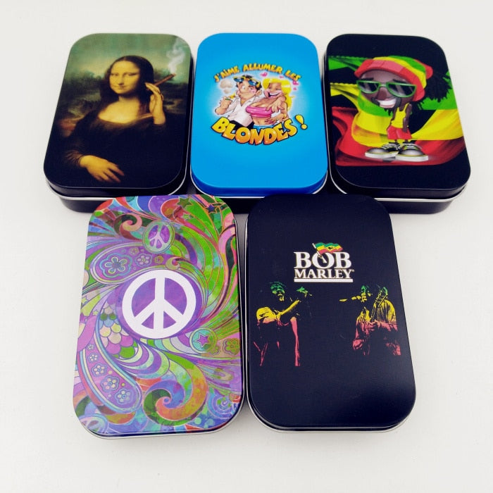 1pcs Fashion Tin Storage Box Tobacco Box humidor rolling paper box Cigarette Case Box Holder