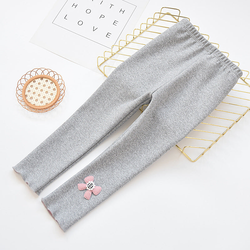 Baby leggings with thickened fleece