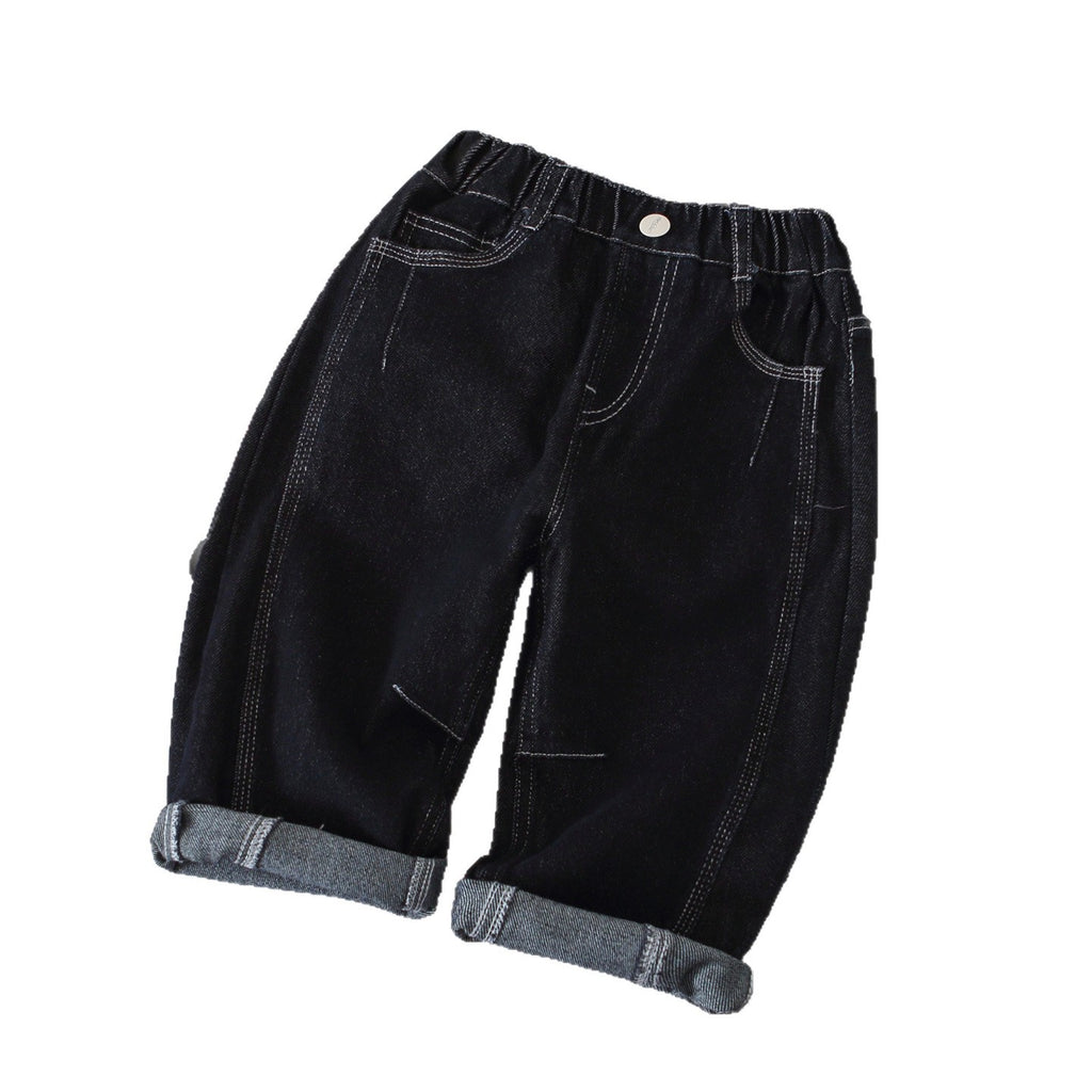 Boys Casual Denim Pants Simple Long Trousers