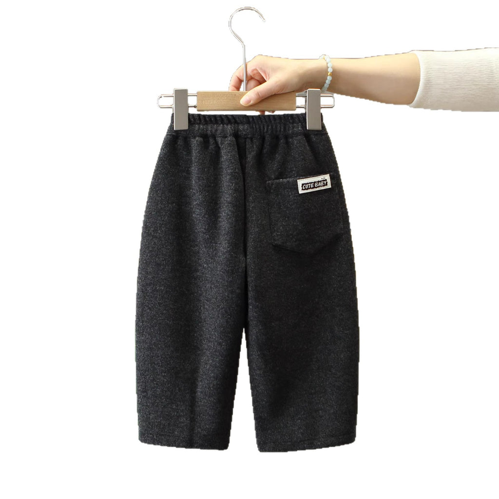 Boys Kids Casual Sport Pants Spring Autumn Long Black Trousers
