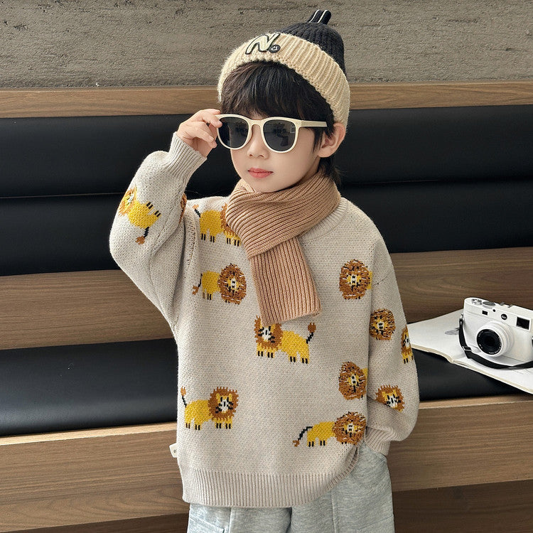 Boys Autumn Winter Knit Sweater Pullover Top