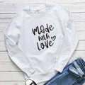 Letter Love Printed Round Neck Hoodie